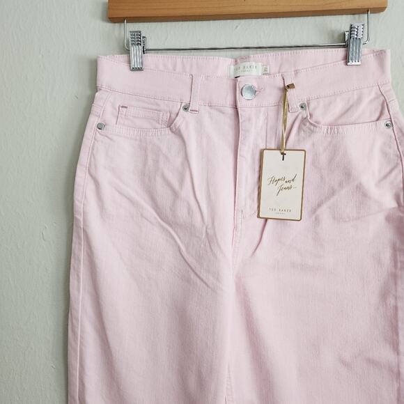 NWT Ted Baker Lemin Pink Straight Leg High Waisted Crop Jeans 27 Denim - Picture 4 of 9
